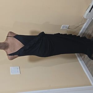 Emanuel Ungaro Black Maxi Dress with Ruffle Detail